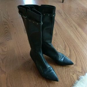 Franco Sarto black leather tall boots size10